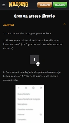 Acceso directo de Wildsino para Android en español